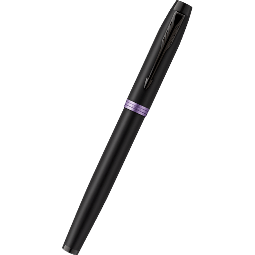 Parker IM Fountain Pen - Satin Black - Amethyst Purple Ring-Pen Boutique Ltd