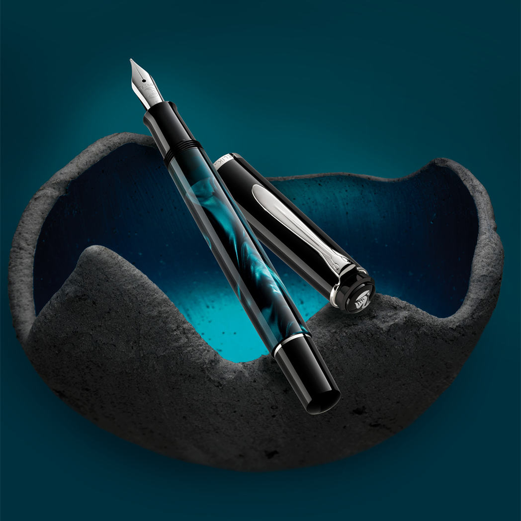 Pelikan Classic Fountain Pen - M205 Petrol-Marbled (Special Edition)-Pen Boutique Ltd
