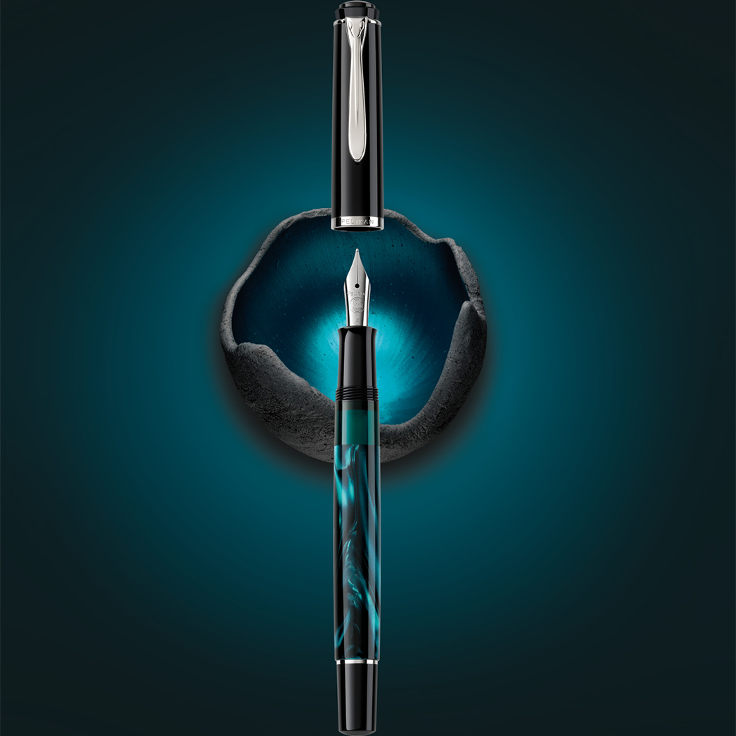 Pelikan Classic Fountain Pen - M205 Petrol-Marbled (Special Edition)-Pen Boutique Ltd
