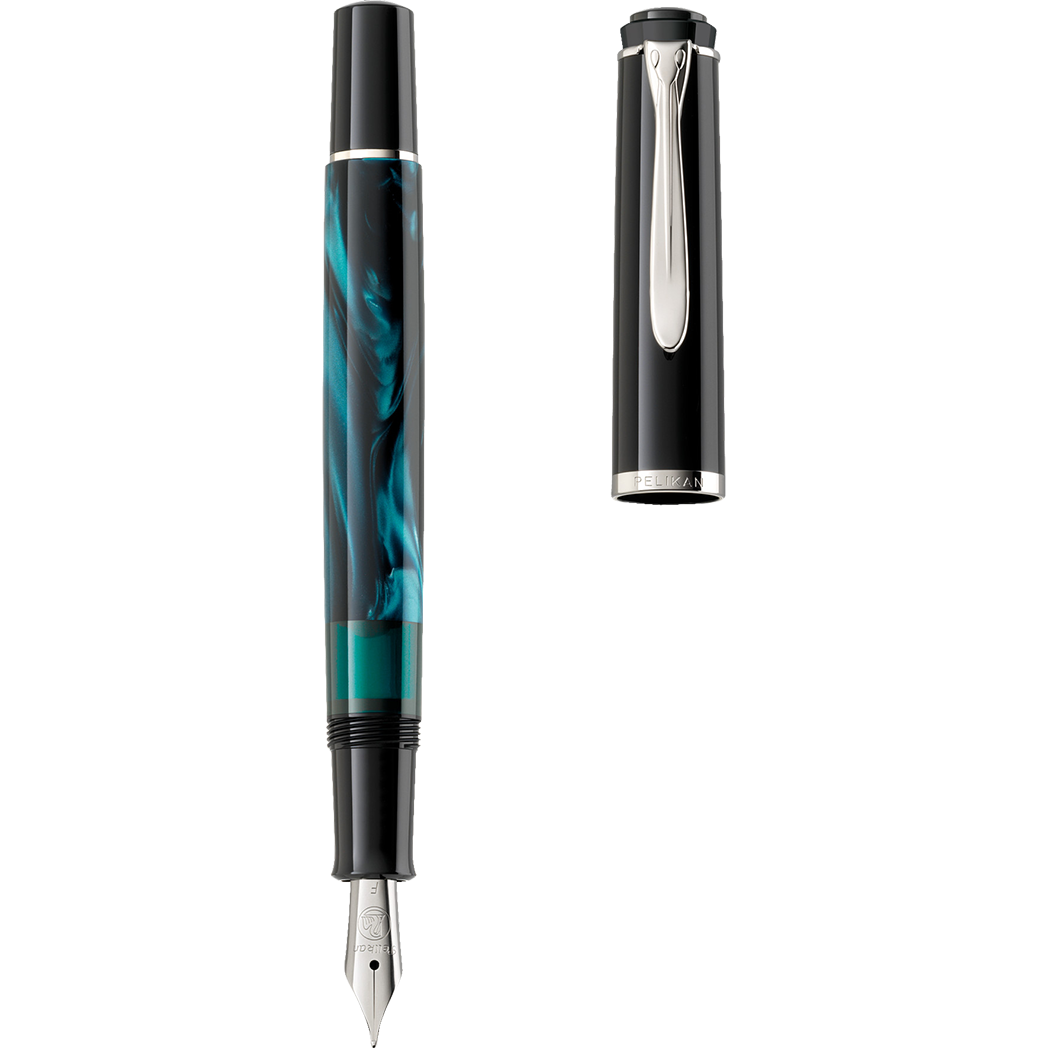 Pelikan Classic Fountain Pen - M205 Petrol-Marbled (Special Edition)-Pen Boutique Ltd