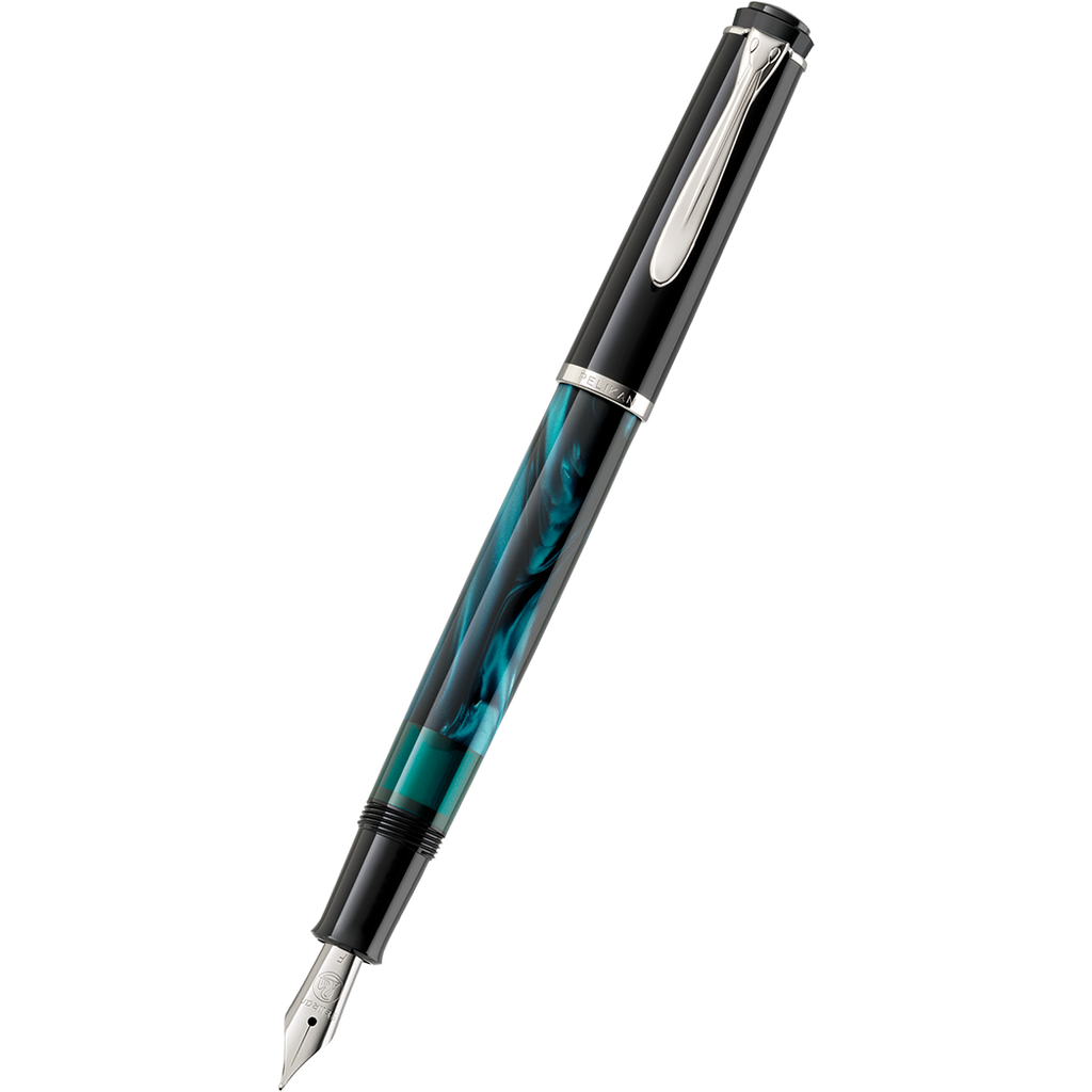 Pelikan Classic Fountain Pen - M205 Petrol-Marbled (Special Edition)-Pen Boutique Ltd