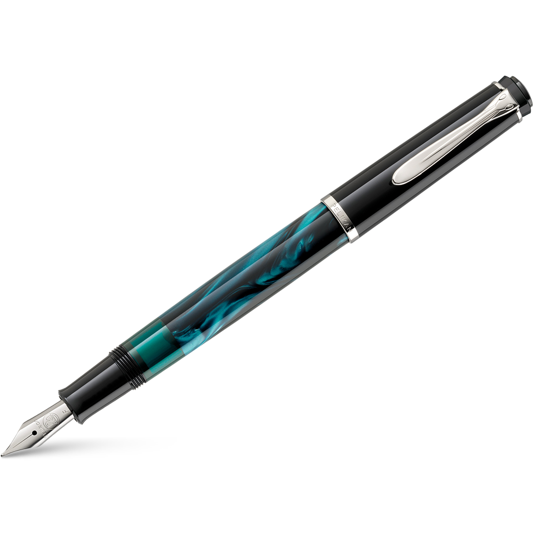 Pelikan Classic Fountain Pen - M205 Petrol-Marbled (Special Edition)-Pen Boutique Ltd