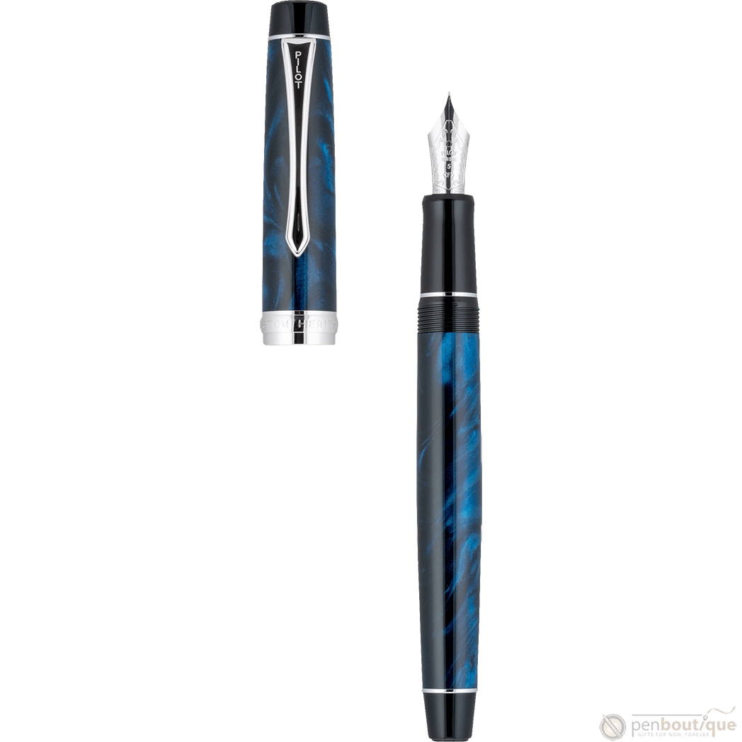 Pilot Custom Heritage SE Fountain Pen - Marble Blue - Pen Boutique Ltd