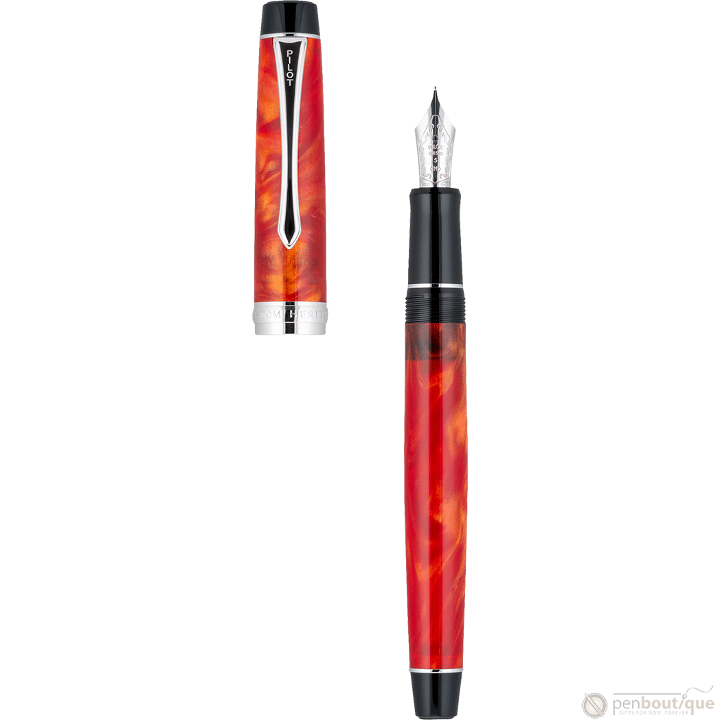 Pilot Custom Heritage SE Fountain Pen - Marble Orange - Pen Boutique Ltd