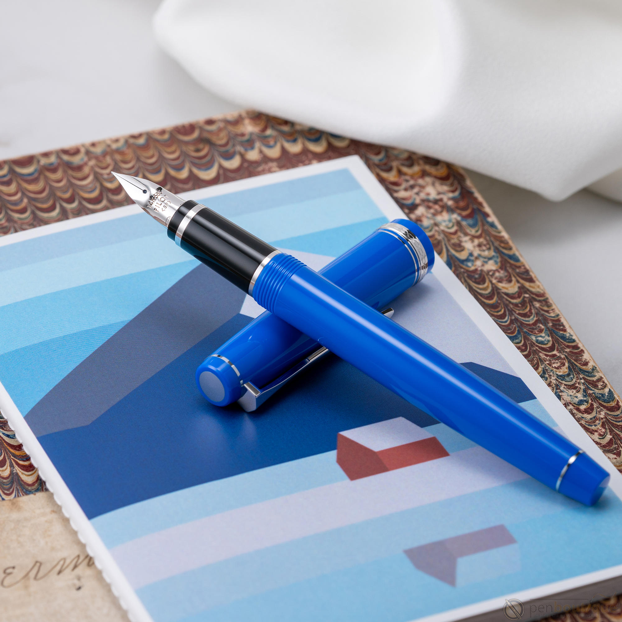 Pilot Falcon Fountain Pen - Marine Blue - Rhodium Trim-Pen Boutique Ltd