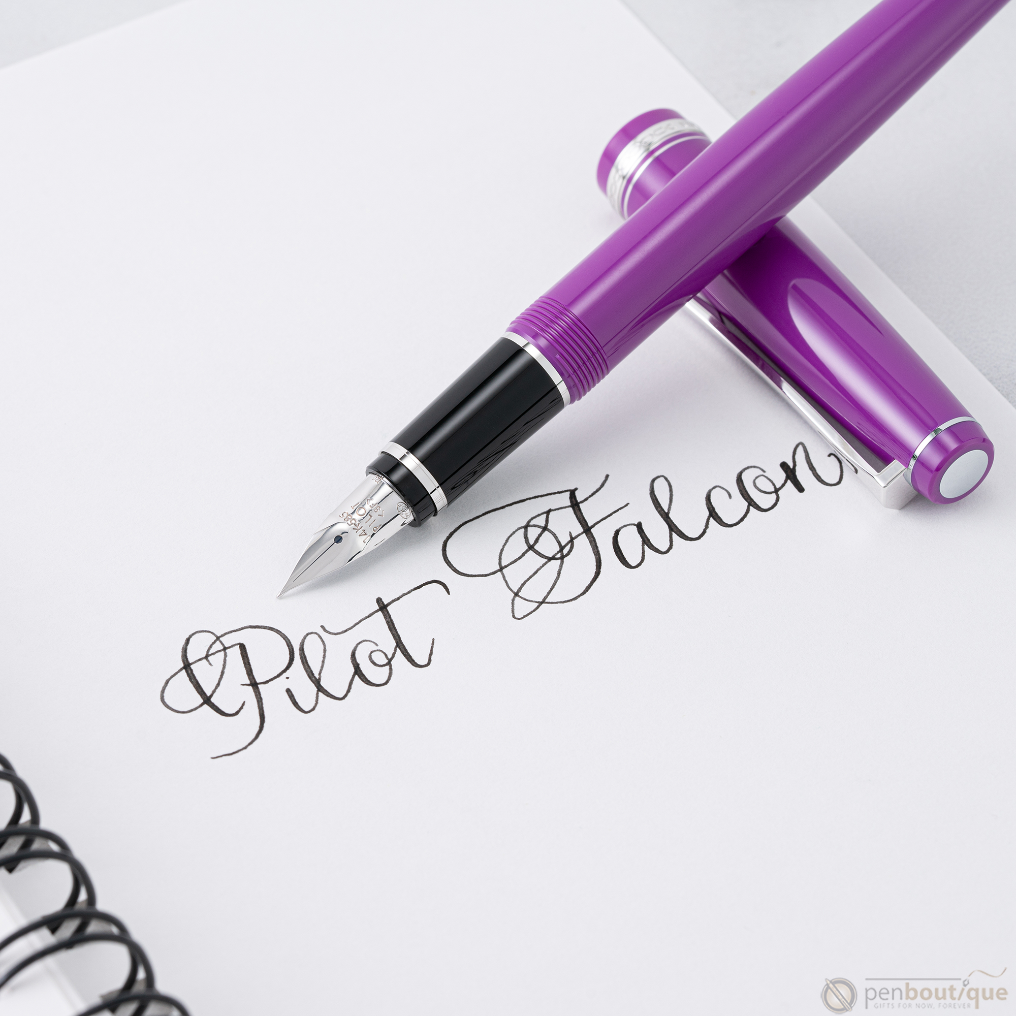 Pilot Falcon Fountain Pen - Plum Purple - Rhodium Trim-Pen Boutique Ltd