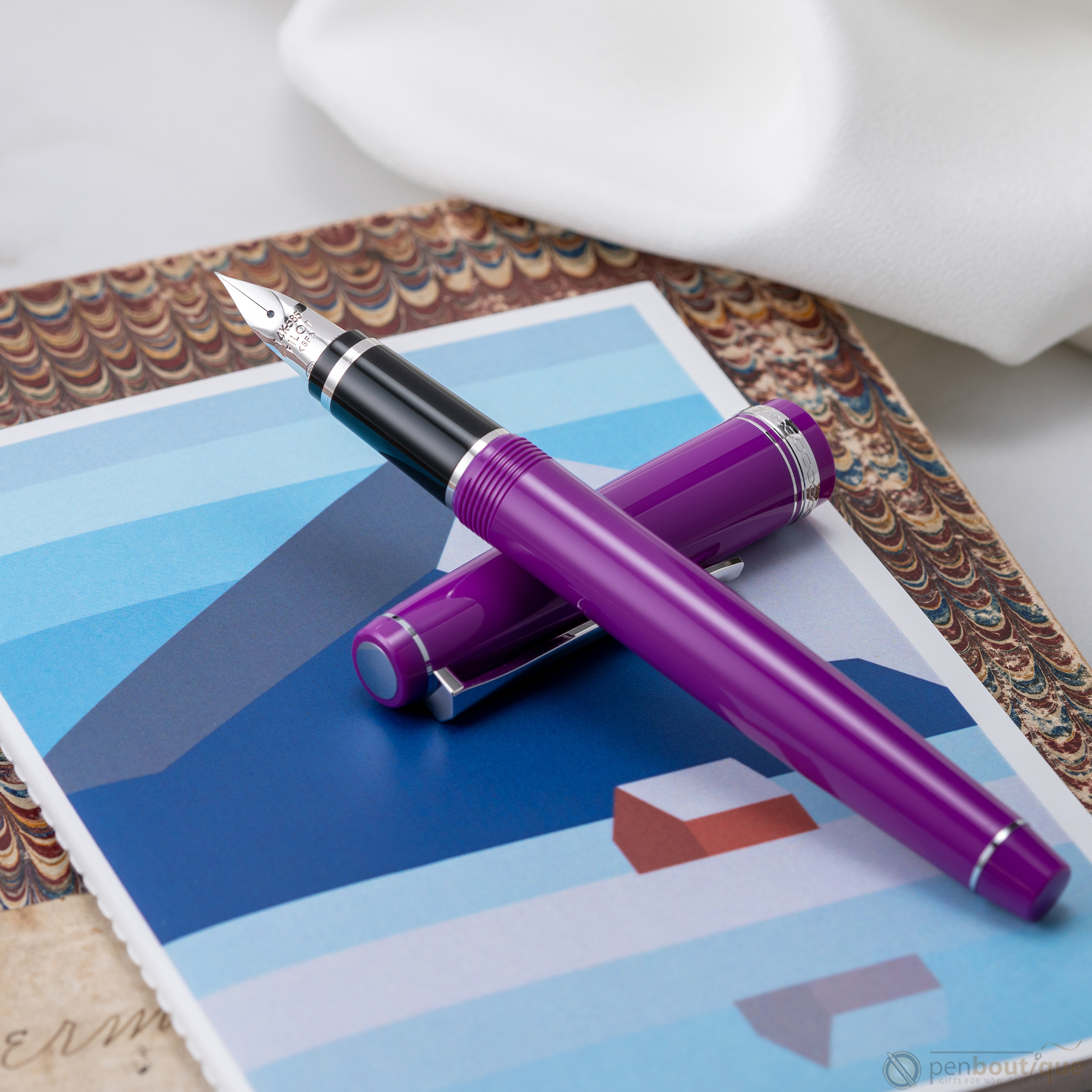 Pilot Falcon Fountain Pen - Plum Purple - Rhodium Trim-Pen Boutique Ltd