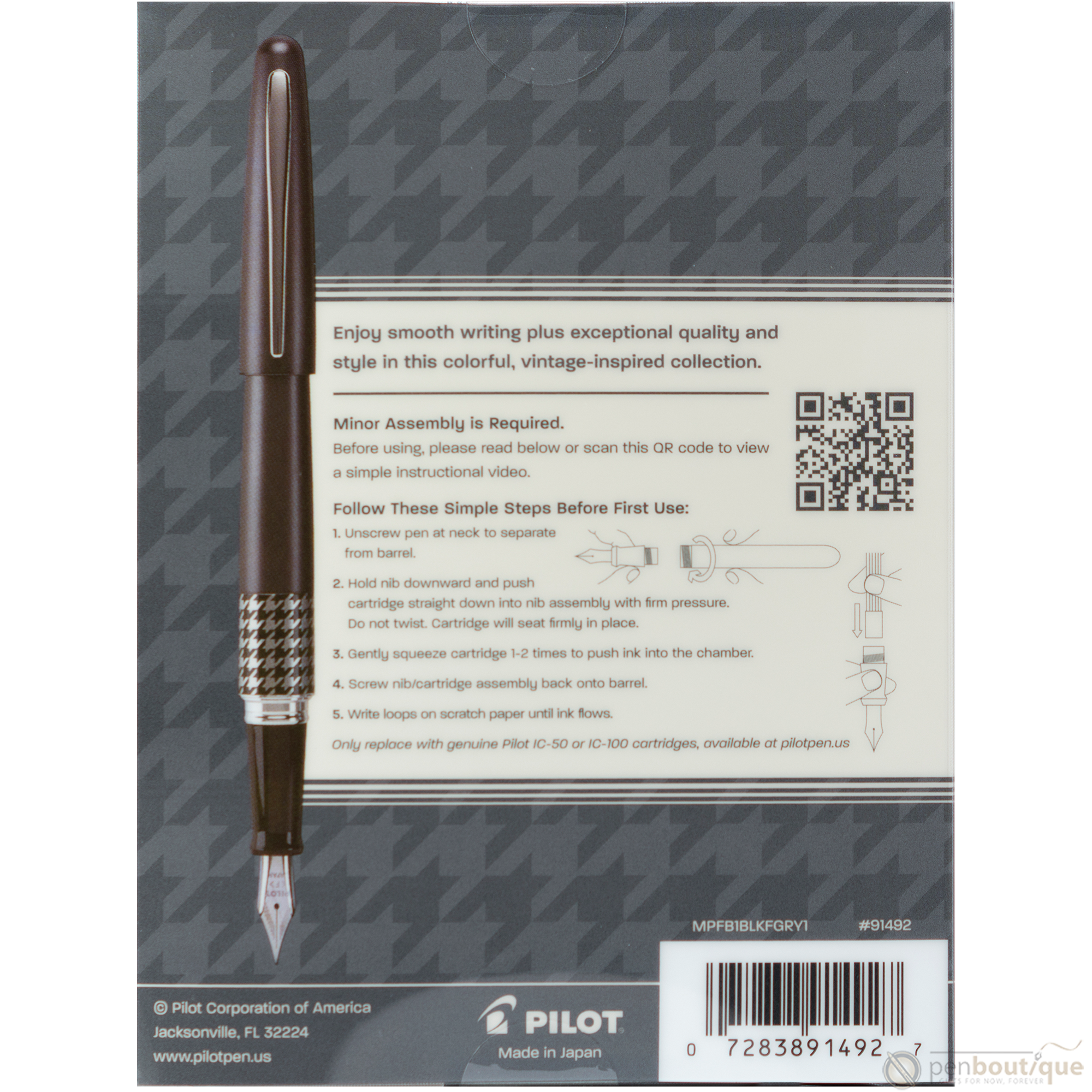 Pilot Fountain Pen - MR Collection - Retro Pop - Gray-Pen Boutique Ltd