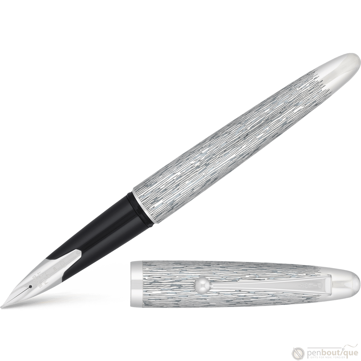 Pilot Sterling Silver Fountain Pen - Silvern Tsumugi - Pen Boutique Ltd