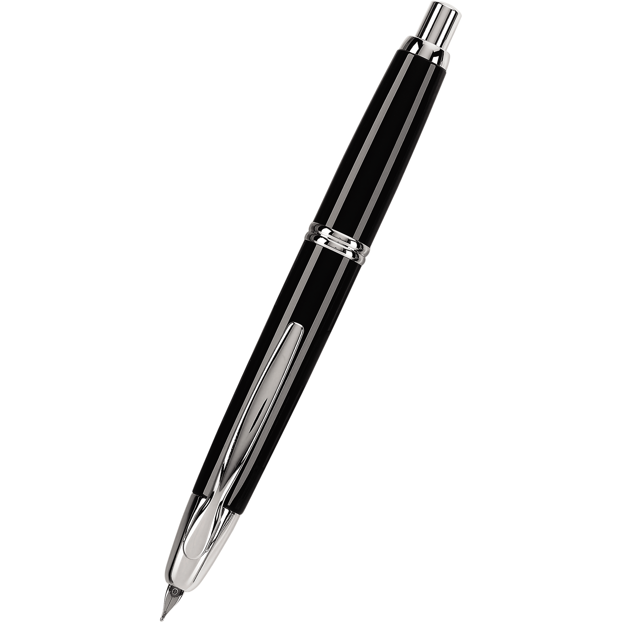 Pilot Vanishing Point Fountain Pen - Black - Rhodium Trim-Pen Boutique Ltd