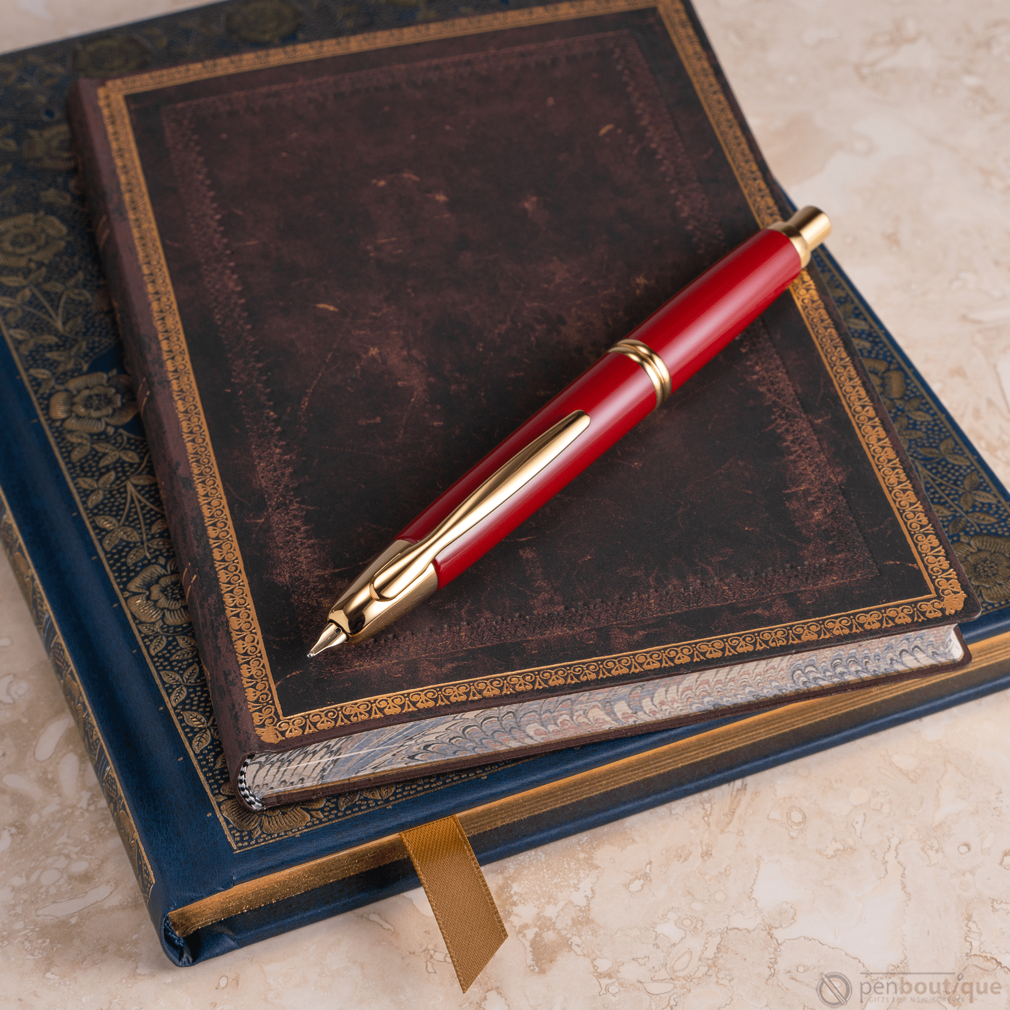 Pilot Vanishing Point Fountain Pen - Red - Gold Trim-Pen Boutique Ltd