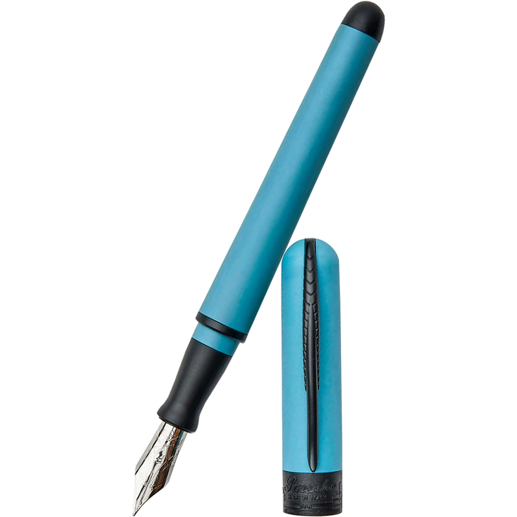 Pineider Avatar UR Fountain Pen - Ice Blue - Matte Black Trim-Pen Boutique Ltd