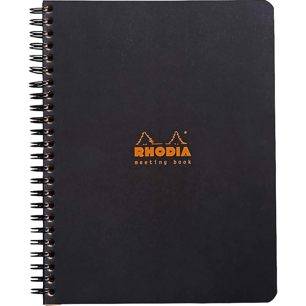 Rhodia Black Meeting Book A5 Small 6 1/2 X 8 1/4 - Pen Boutique Ltd