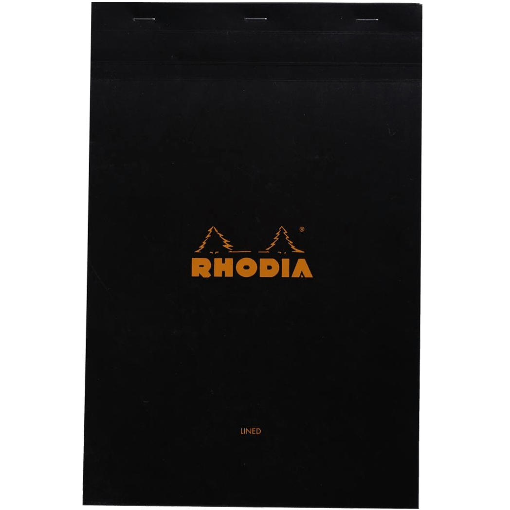Rhodia Classic Notepads Top Staplebound 8 ¼ x 12 ½ Black - Lined - Pen Boutique Ltd