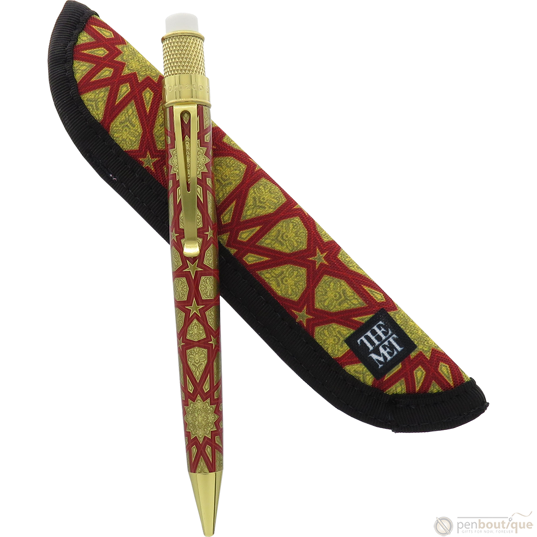 Retro 51 Rickshaw Single Pen Sleeve - Geometric Brown-Pen Boutique Ltd