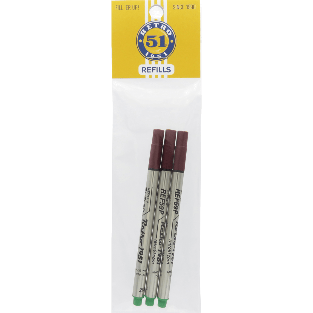 Retro 51 Rollerball Refills - Green - 3 per pack - Pen Boutique Ltd