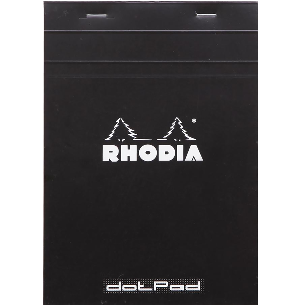 Rhodia Black Stapled 3-3/8x4-3/4 Dot Pads-Pen Boutique Ltd