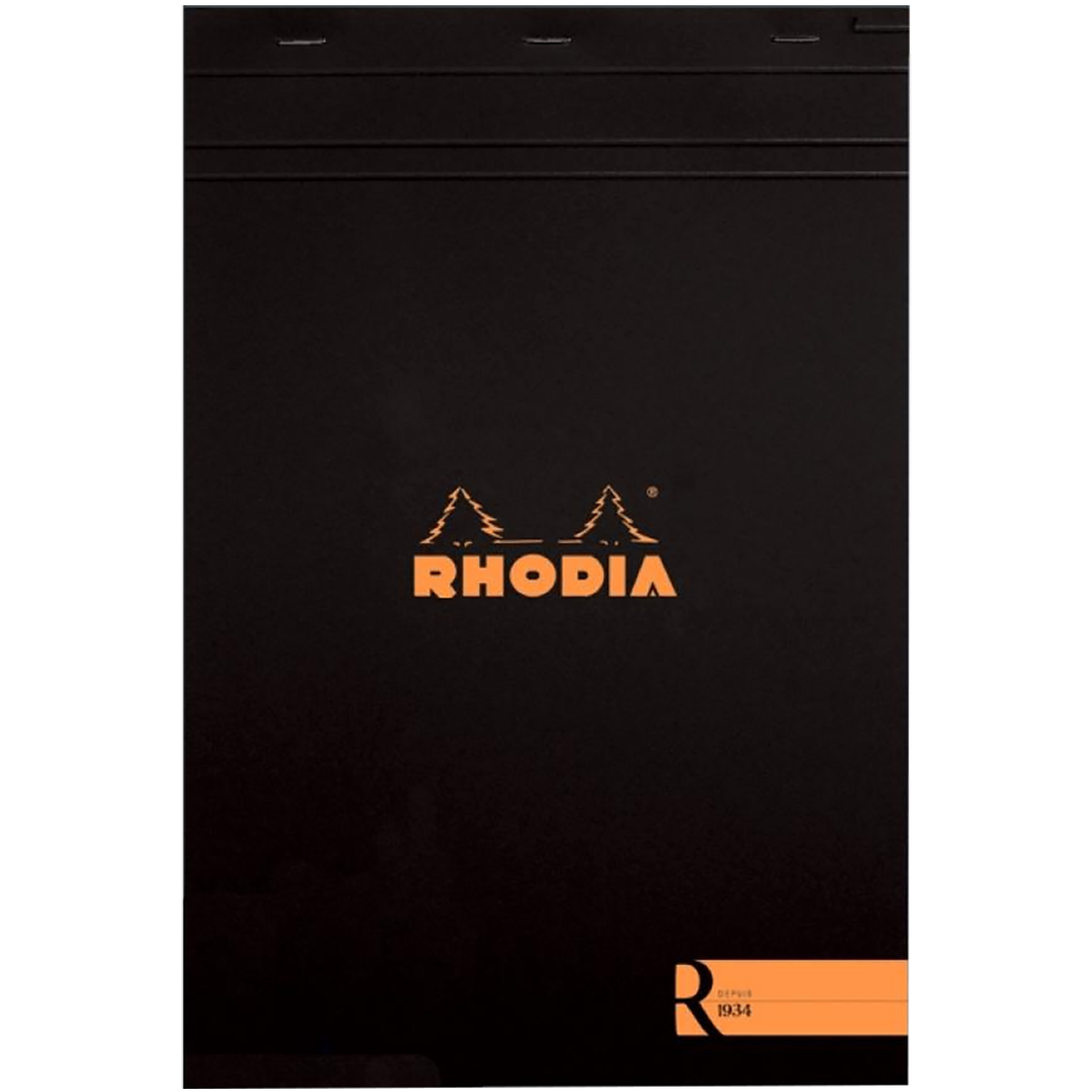 Rhodia Soft Cover Stapled Notepad Black The "R" 8-Pen Boutique Ltd