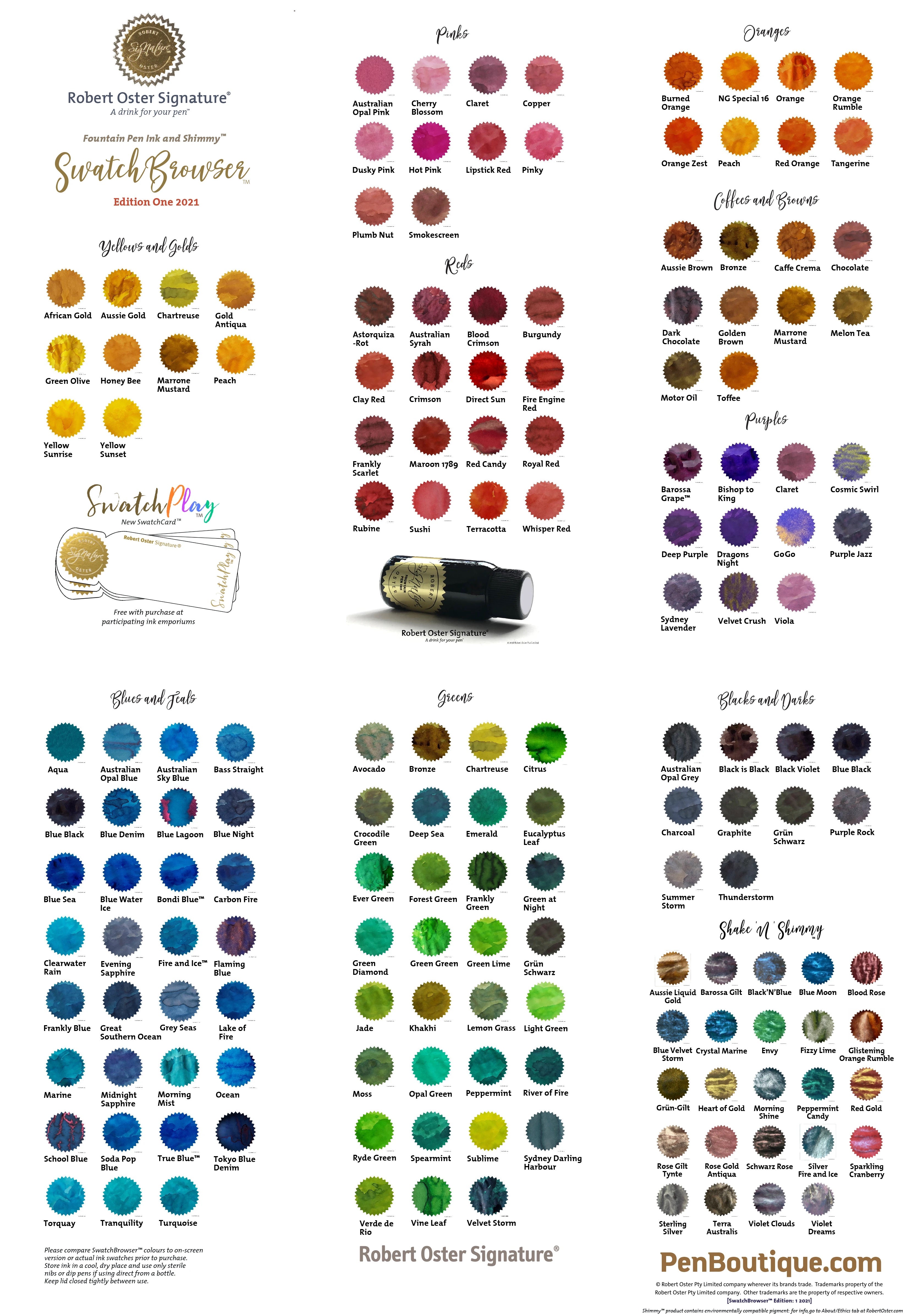 Robert Oster Shake'N'Shimmy Ink Bottle - No Fixed Address - 50ml - Pen Boutique Ltd