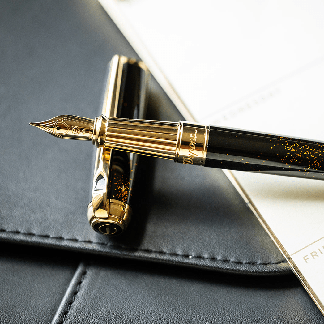 S T Dupont Line D Fountain Pen - Gold Dust - Large (US Exclusive Edition)-Pen Boutique Ltd