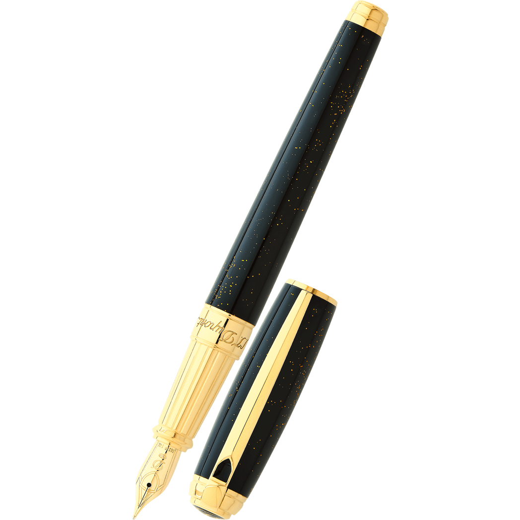 S T Dupont Line D Fountain Pen - Gold Dust - Large (US Exclusive Edition)-Pen Boutique Ltd