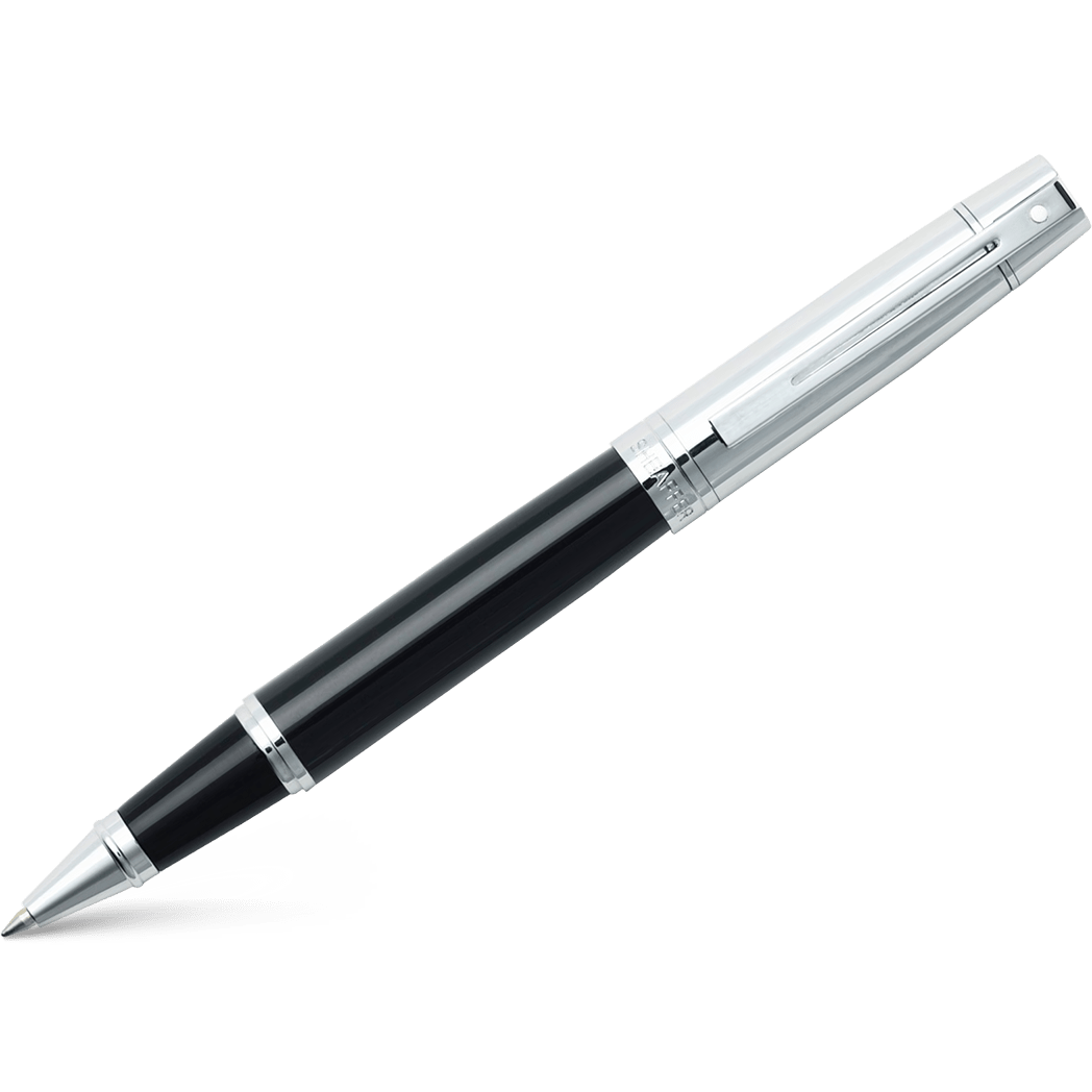 Sheaffer 300 Glossy Black with Bright Chrome Cap Rollerball Pen - Pen Boutique Ltd