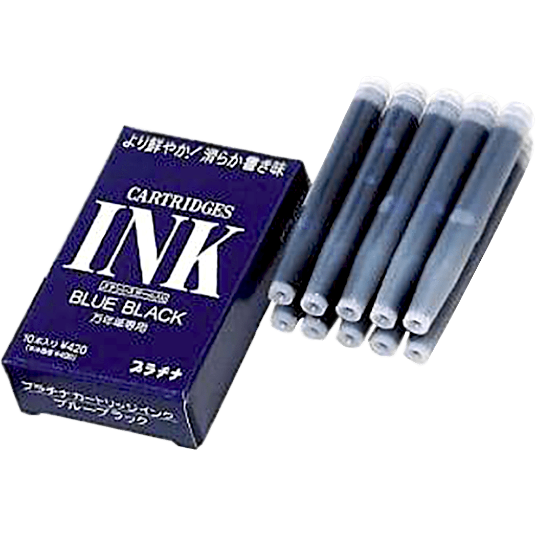 Platinum Blue Black Ink Cartridges 10/box - Pen Boutique Ltd