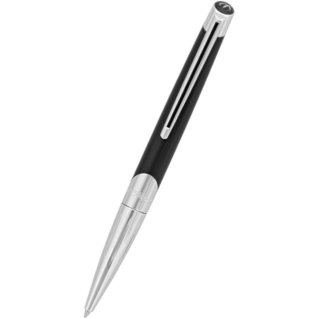 ST Dupont Defi Millennium Shiny Silver/Black Ballpoint Pen-Pen Boutique Ltd