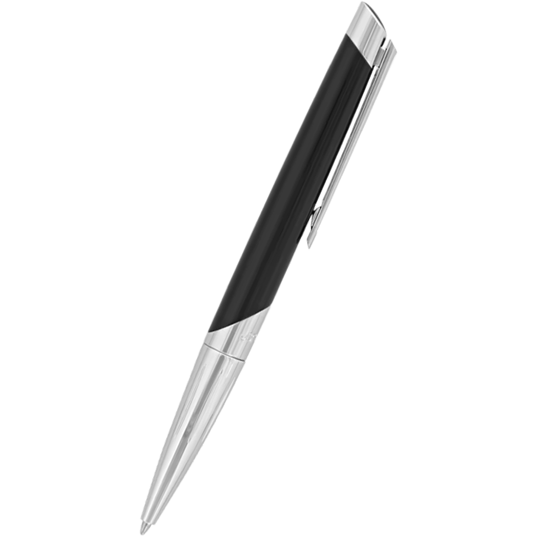 ST Dupont Defi Millennium Shiny Silver/Black Ballpoint Pen-Pen Boutique Ltd