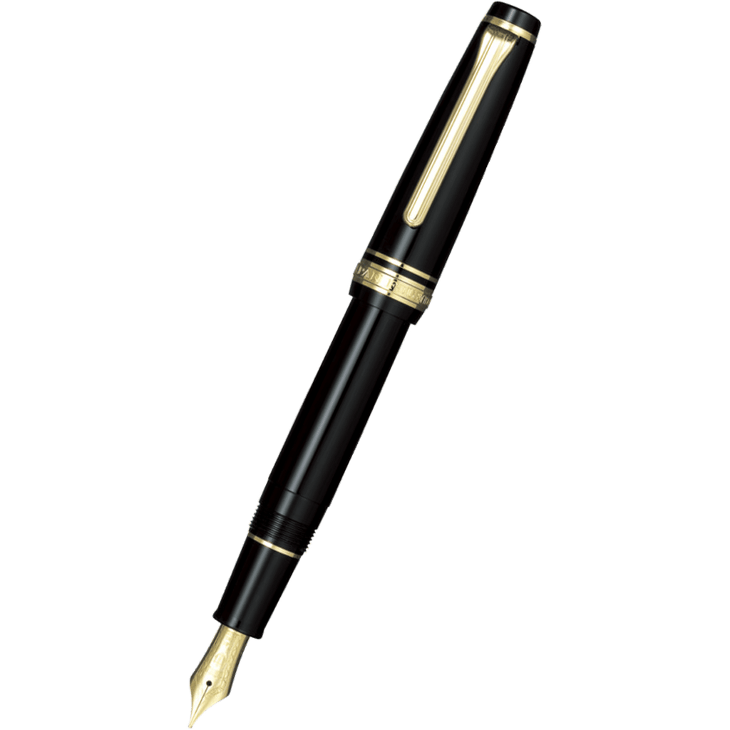 Sailor Professional Gear Fountain Pen - Black - Gold Trim - Slim