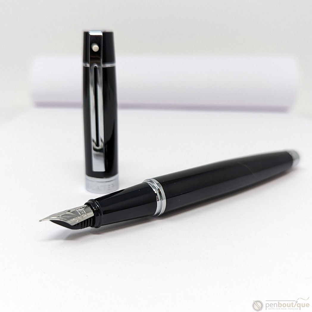 Sheaffer 300 Fountain Pen - Glossy Black Lacquer Fine-Pen Boutique Ltd