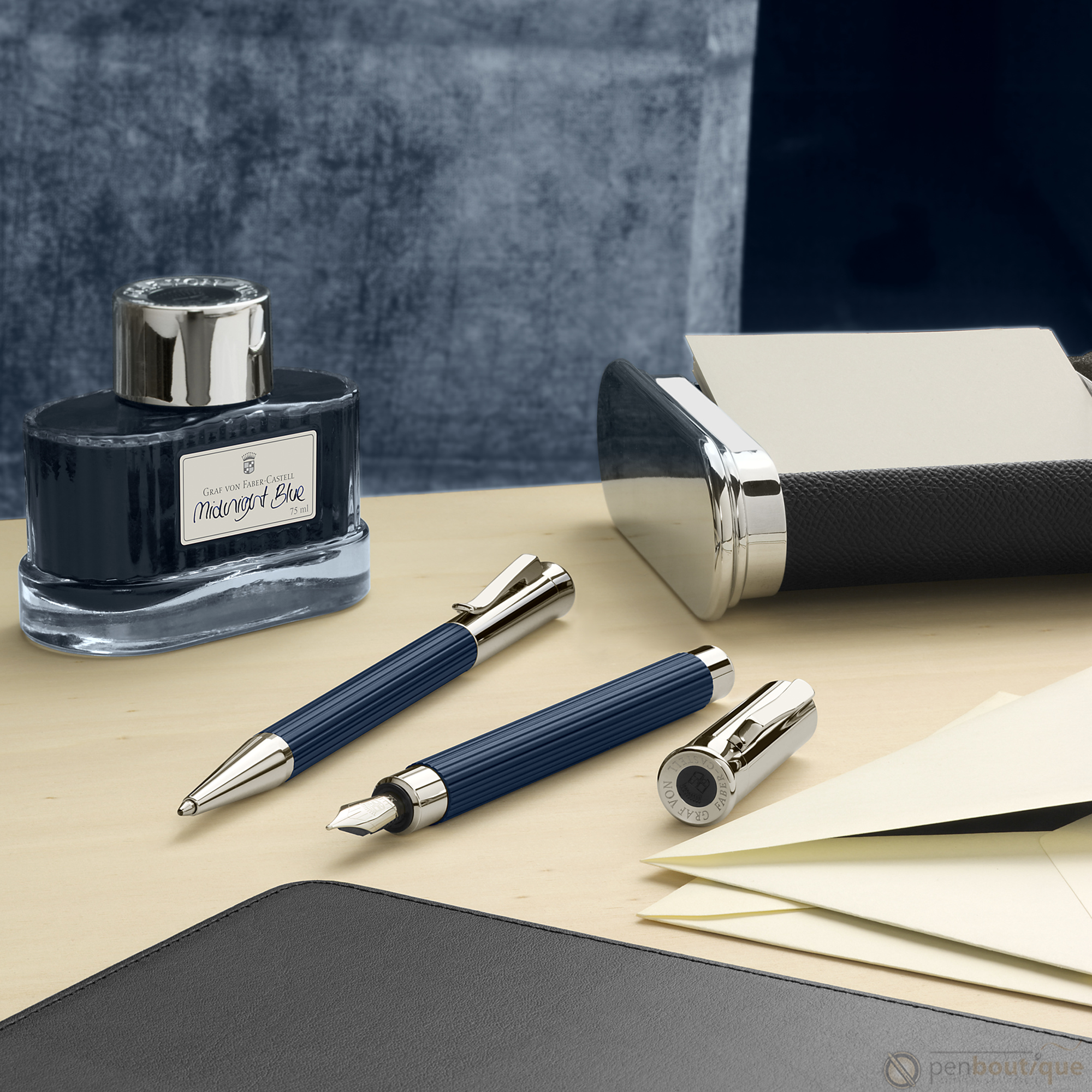 Graf Von Faber-Castell Design Midnight Blue Ink Bottle-Pen Boutique Ltd