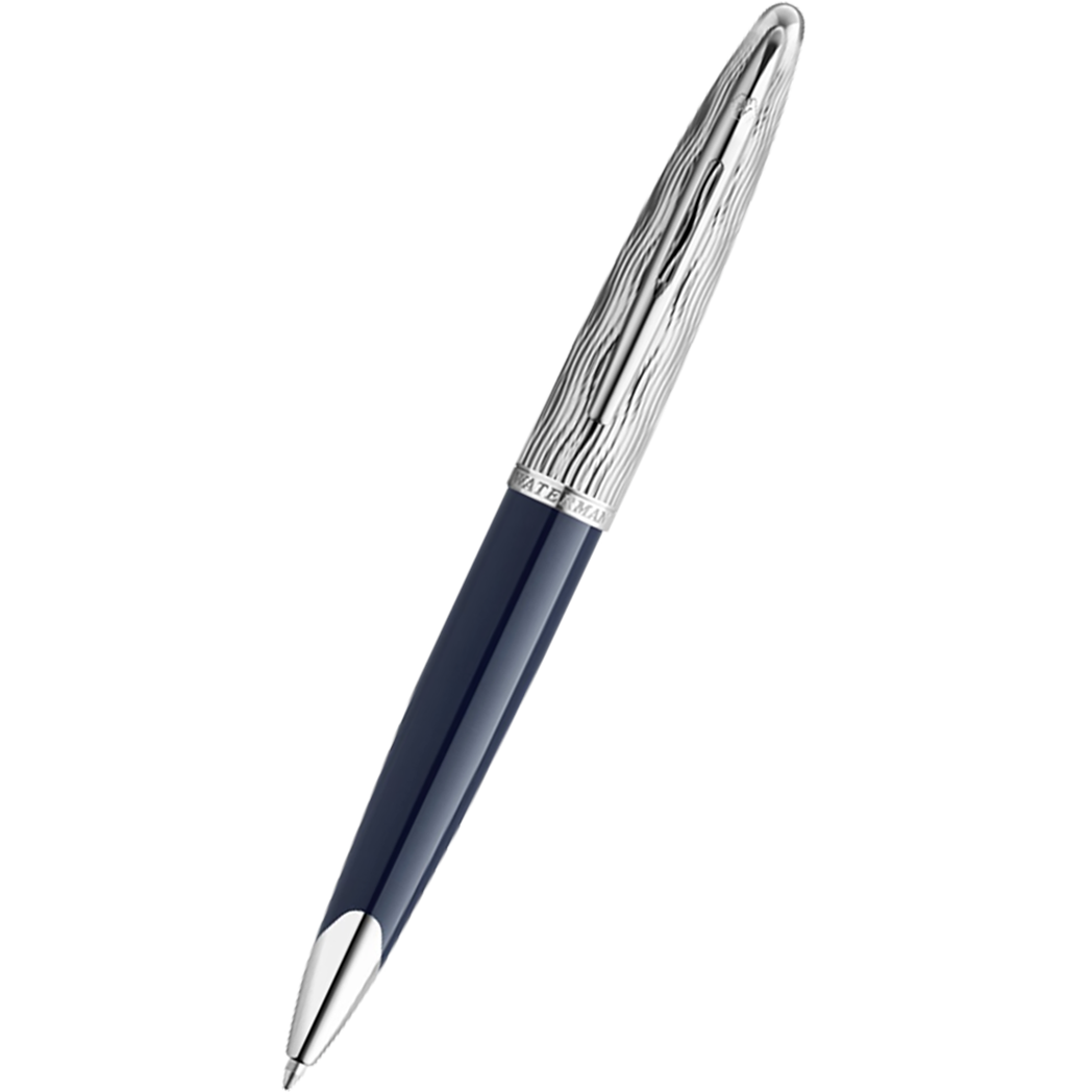 Waterman Carene L’Essence du Bleu Ballpoint Pen - Metal & Blue-Pen Boutique Ltd