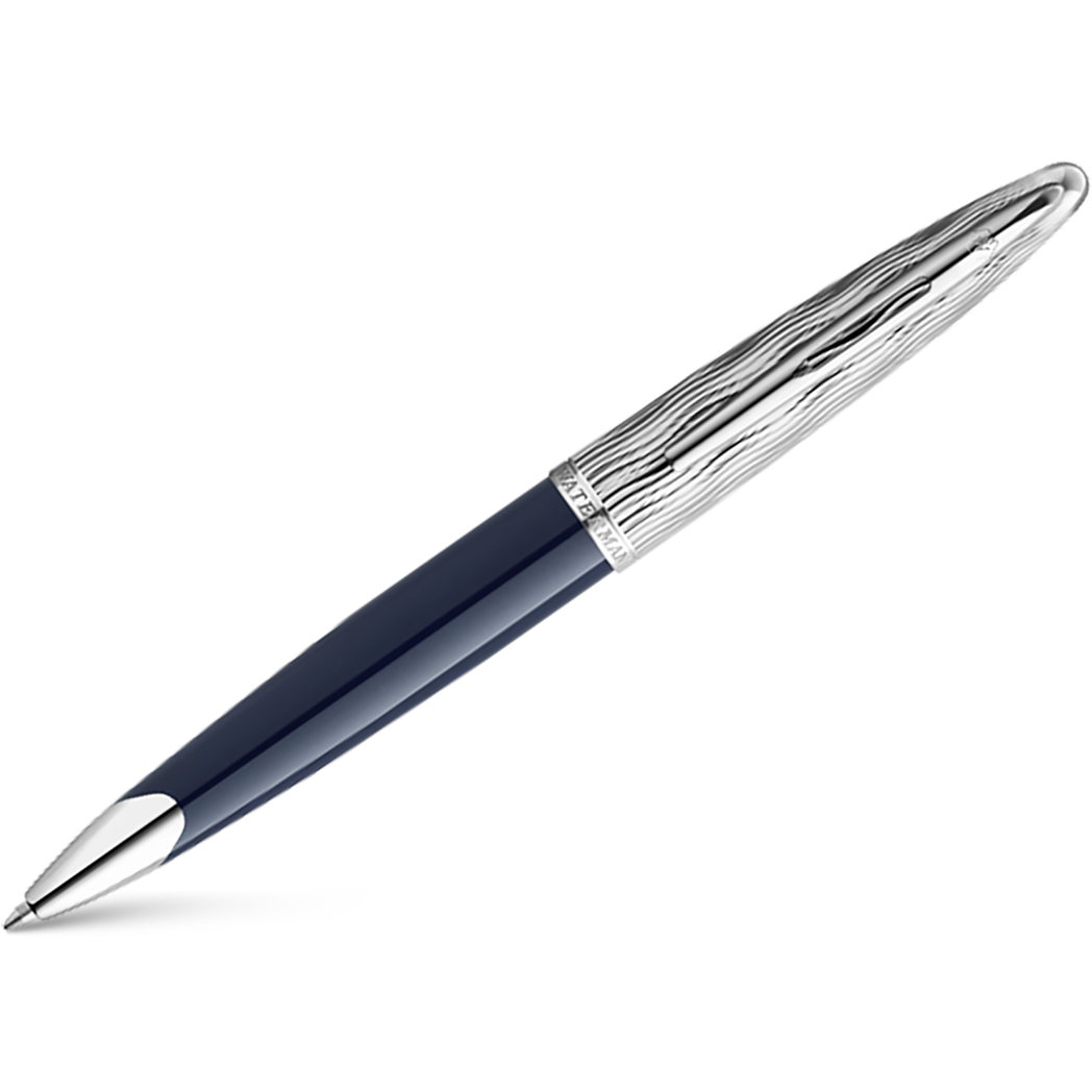 Waterman Carene L’Essence du Bleu Ballpoint Pen - Metal & Blue-Pen Boutique Ltd