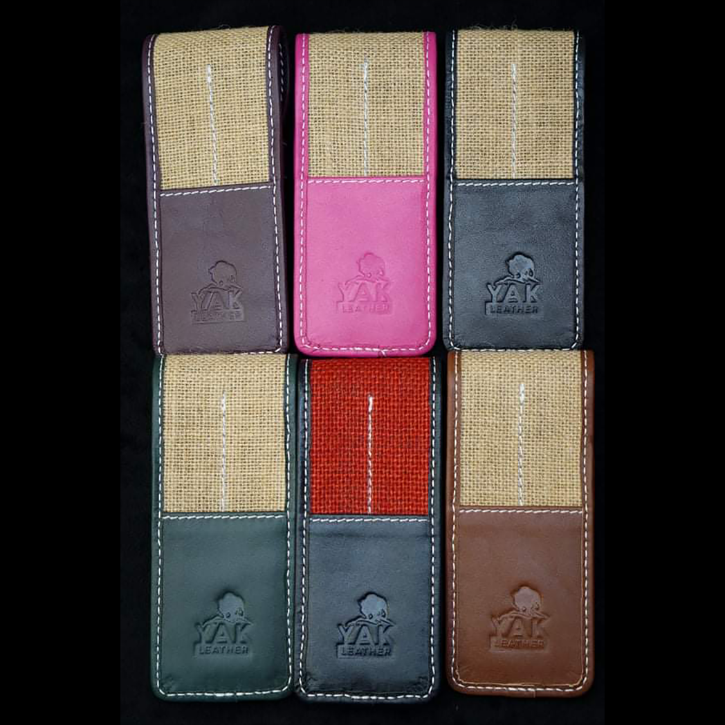 Pen Boutique Yak Leather 2 Pen Jute Cover - Tan/Brown-Pen Boutique Ltd