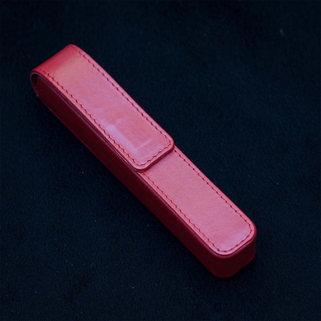 Pen Boutique Yak Leather Single Pen Box - Red - Magnetic closure - Pen Boutique Ltd