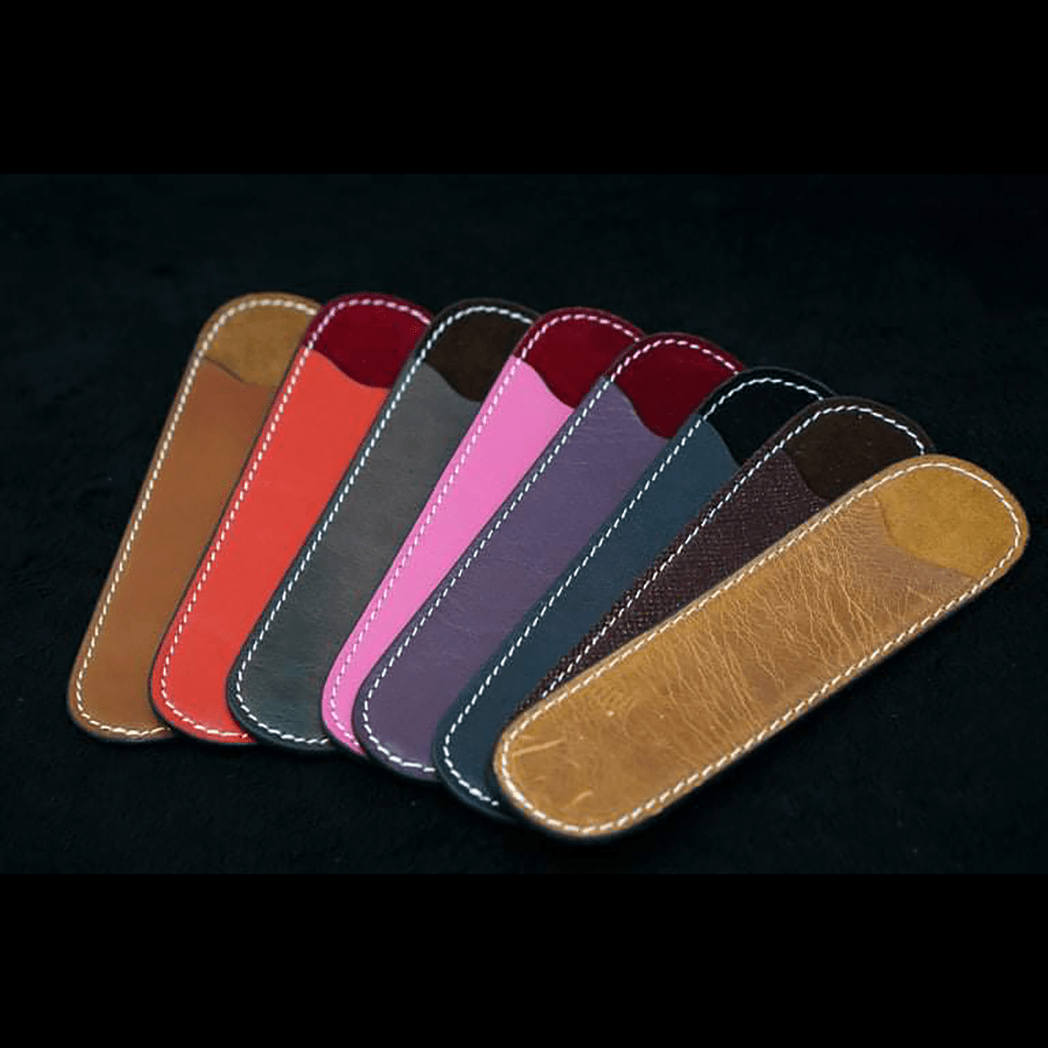 Pen Boutique Yak Leather Single Pen Sleeve - Brown Glitter - Pen Boutique Ltd