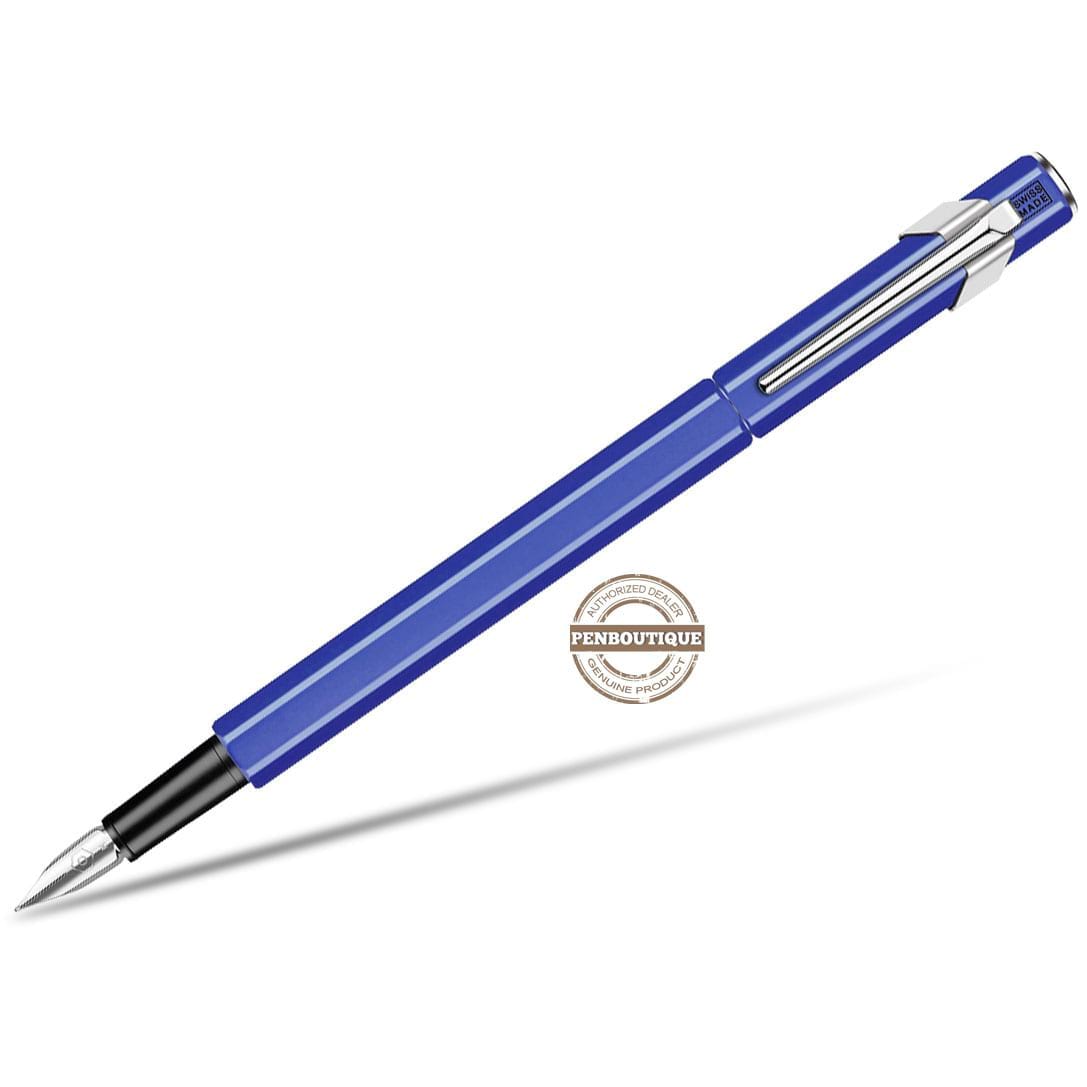 Caran D' Ache 849 Metal Blue Fountain Pen - Medium Nib-Pen Boutique Ltd