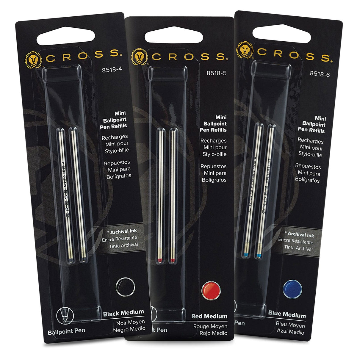 Cross D1 Mini Ballpoint Refill - Medium - 2pcs - Pen Boutique Ltd