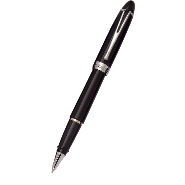 Aurora Ipsilon Deluxe Rollerball Pen - Black - Chrome Trim-Pen Boutique Ltd