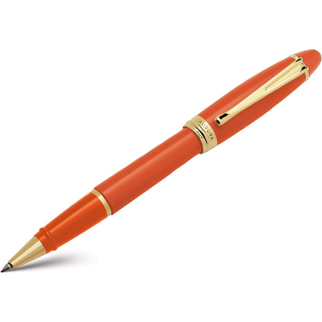 Aurora Ipsilon Rollerball Pen - Seasons - Autumn Orange - Yellow Gold Trim - Pen Boutique Ltd