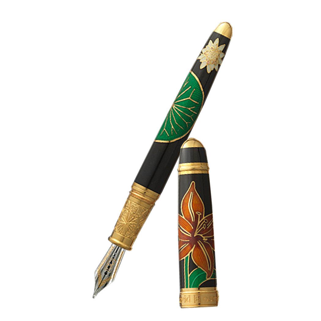 David Oscarson Lily Fountain Pen - Black, Saffron, Citrine, Ruby and Emerald-Pen Boutique Ltd