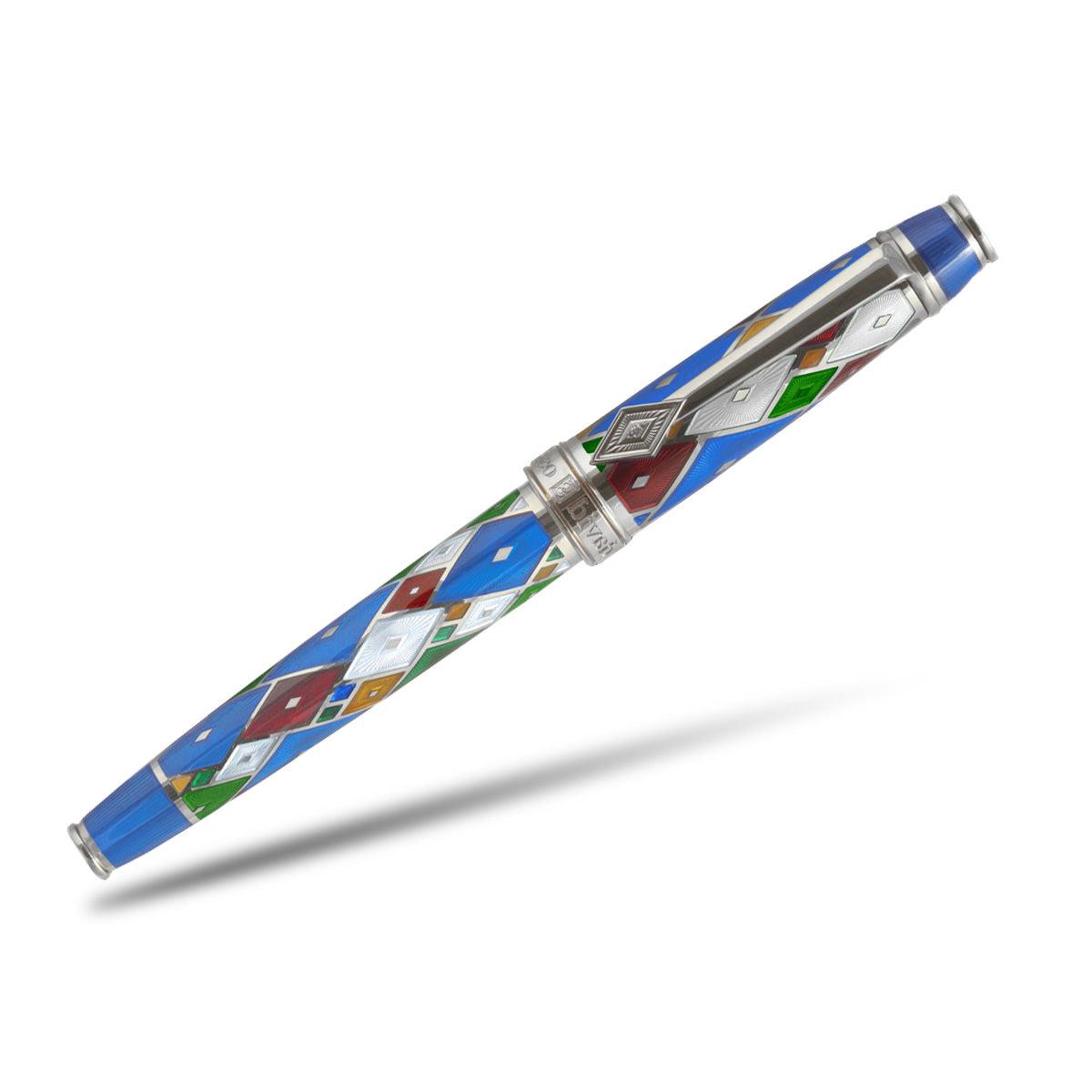 David Oscarson Harlequin Rollerball Pen - Sapphire Blue-Pen Boutique Ltd