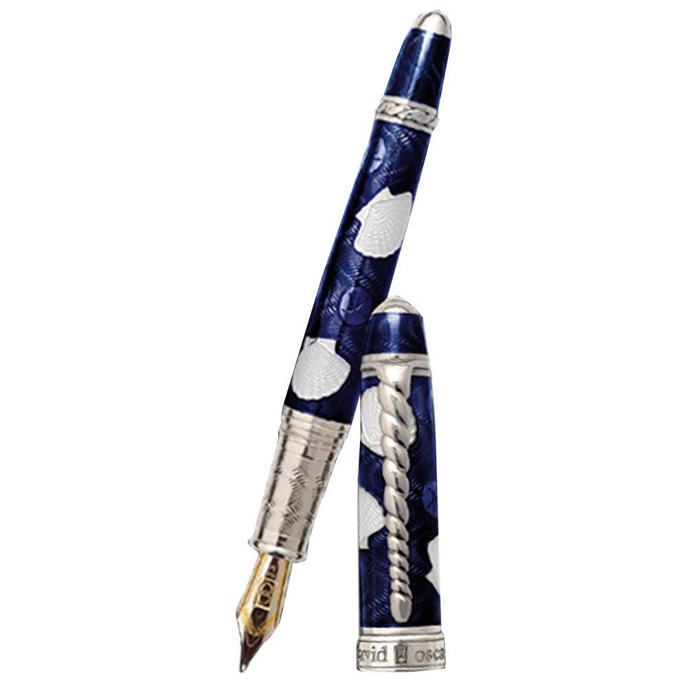 David Oscarson Seaside Fountain Pen - Limited Edition - Ocean Blue/White-Pen Boutique Ltd