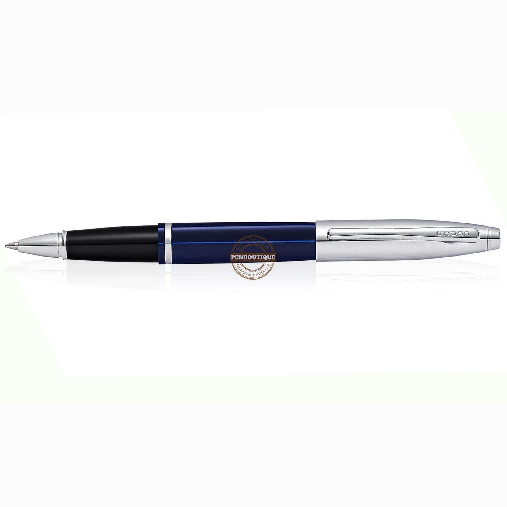 Cross Calais Chrome/Blue Lacquer Rollerball Pen-Pen Boutique Ltd