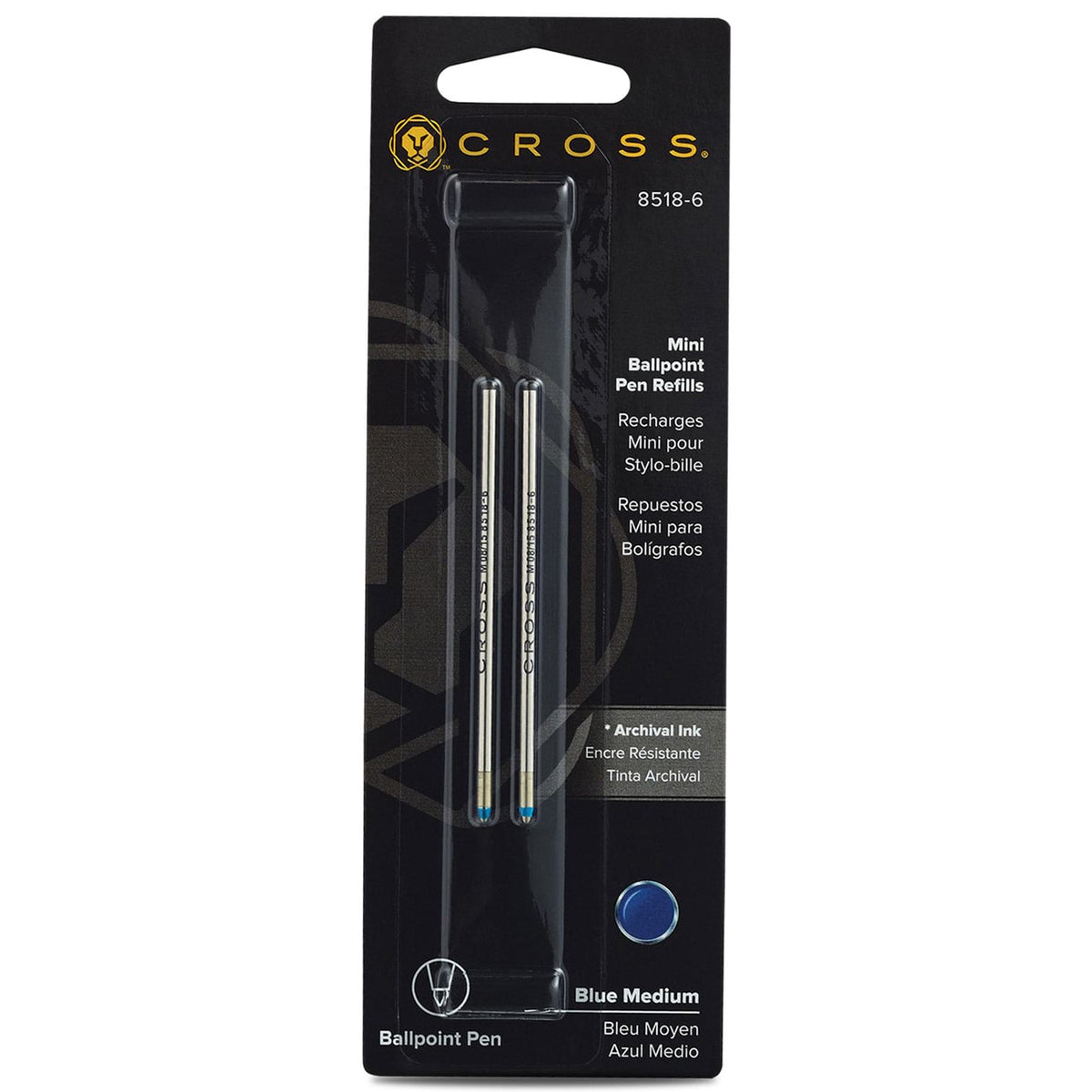 Cross D1 Mini Ballpoint Refill - Medium - 2pcs - Pen Boutique Ltd