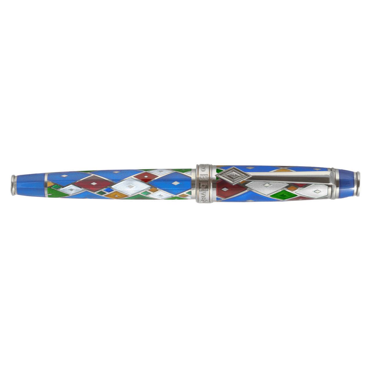 David Oscarson Harlequin Rollerball Pen - Sapphire Blue-Pen Boutique Ltd