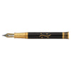 David Oscarson Black Water Dragon Fountain Pen - Opaque Onyx Black Hard Enamel with Gold Vermeil-Pen Boutique Ltd