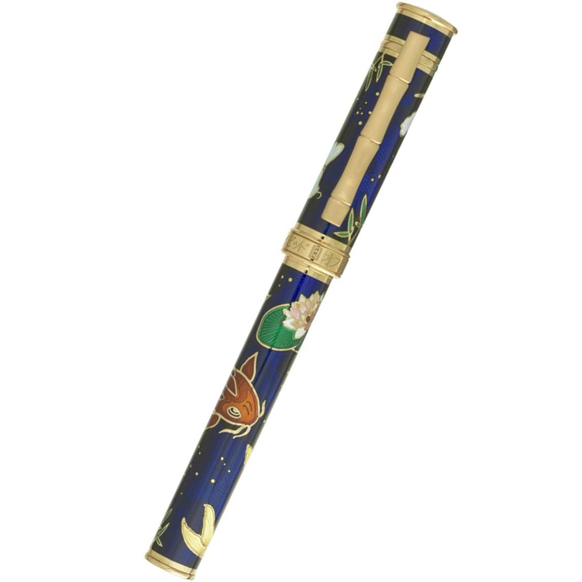 David Oscarson Koi Hard Enamel Sapphire Blue Fountain Pen-Pen Boutique Ltd