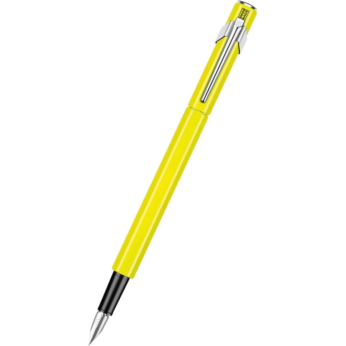 Caran D' Ache 849 Metal Yellow Fluorescent Fountain Pen - Medium Nib-Pen Boutique Ltd